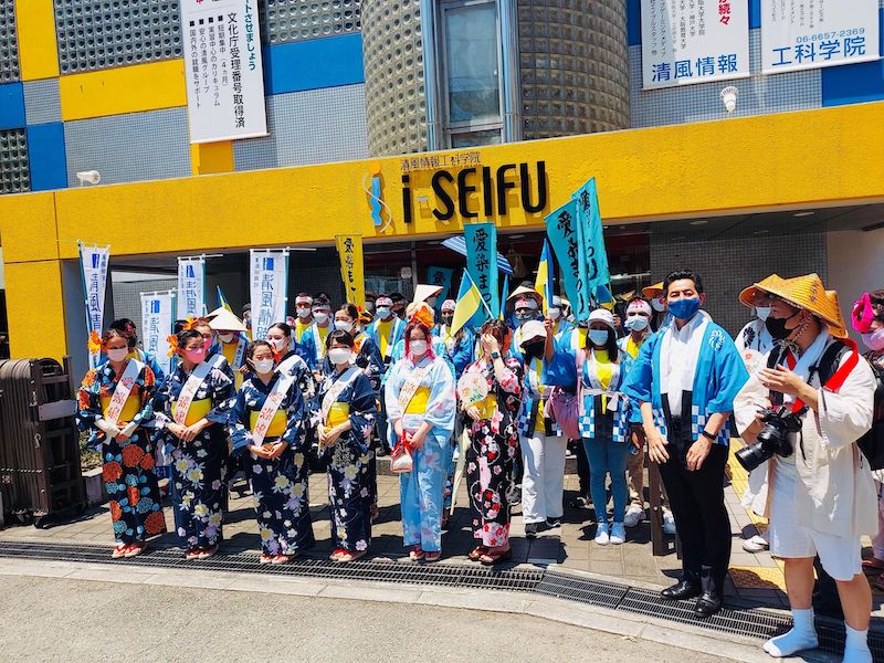 清風情報工科學院 日本語科--從學校出發的「愛染祭」遊行！